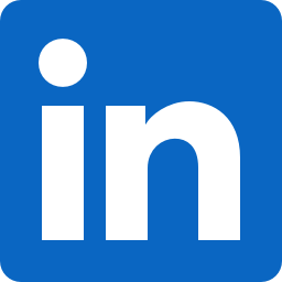 The LinkedIn logo on a blue background with the letters, in, in white